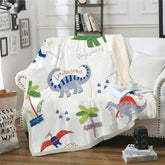 Cartoon Dinosaurs Throw Blanket